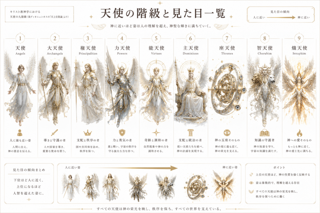 天使の階級と種類|九位階・七大天使・堕天使まで徹底解説 | 腰ボロ作家の物語研究所